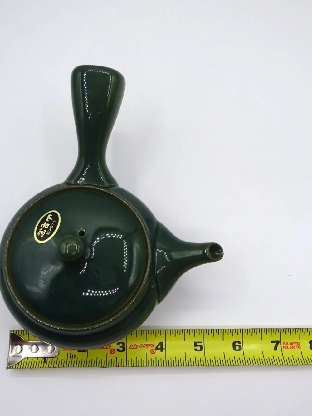 Japanese Kyusu Tokoname Style Green Ceramic Side Handle Teapot Tea Pot
